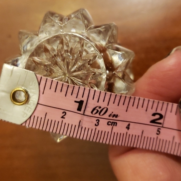 Vintage Salt Cellars or Toothpick Holders Pressed Glass Mid Century Pair of 2 - Picture 8 of 8